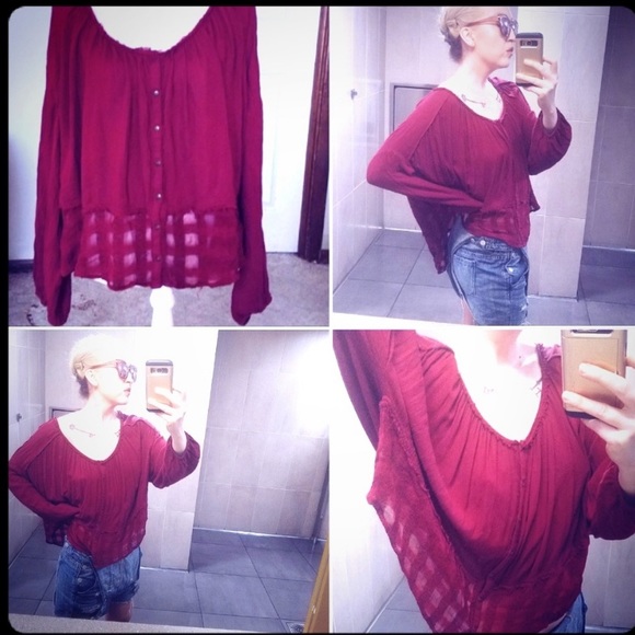 30-50% OFF BUNDLES! FREE PEOPLE TUNIC BLOUSE LONG SLEEVED SHIRT SIZE MEDIUM TOP - Picture 1 of 8